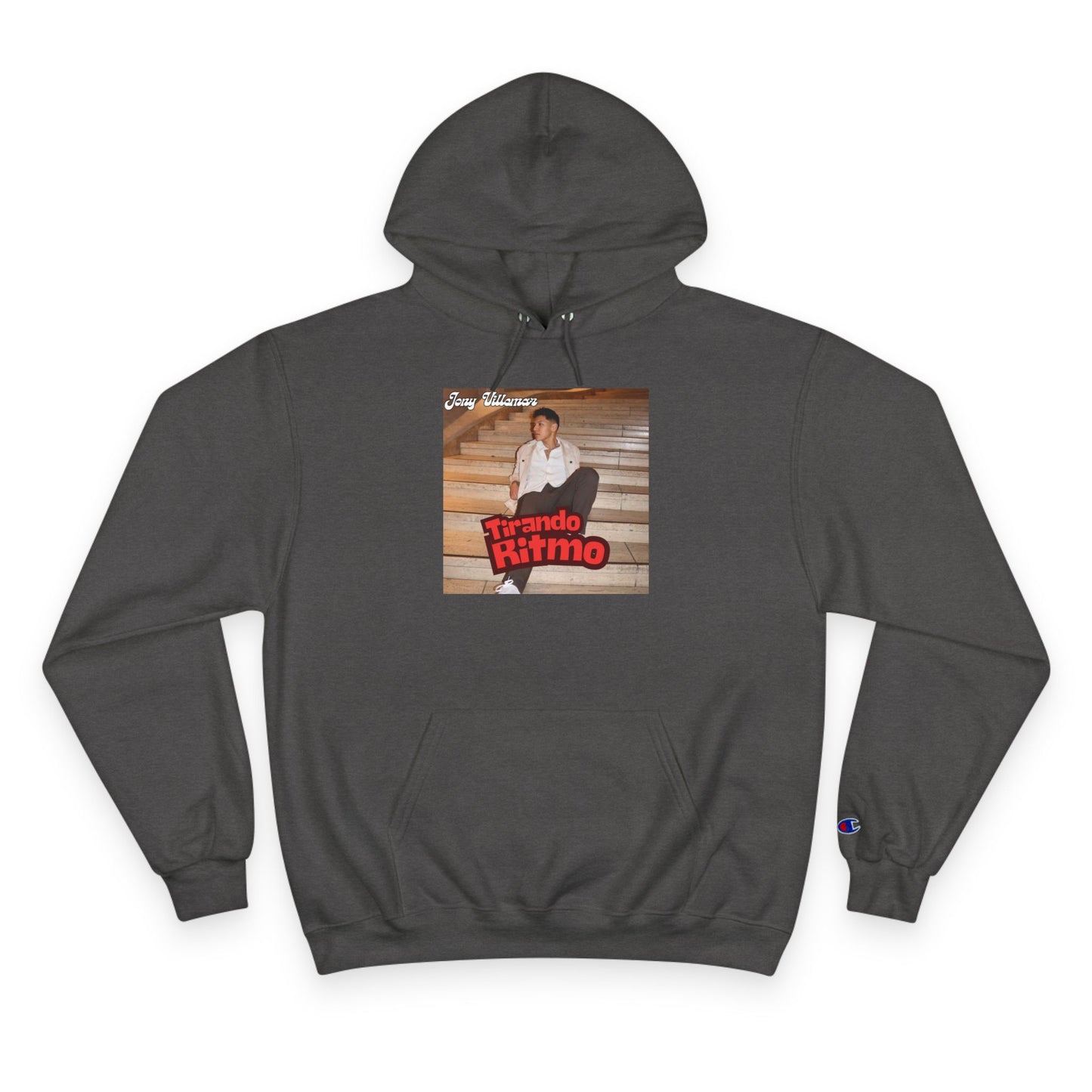 Champion Hoodie - 'Tirando Ritmo' Photo Graphic Pullover (Terry Fleece, Back Script Name)