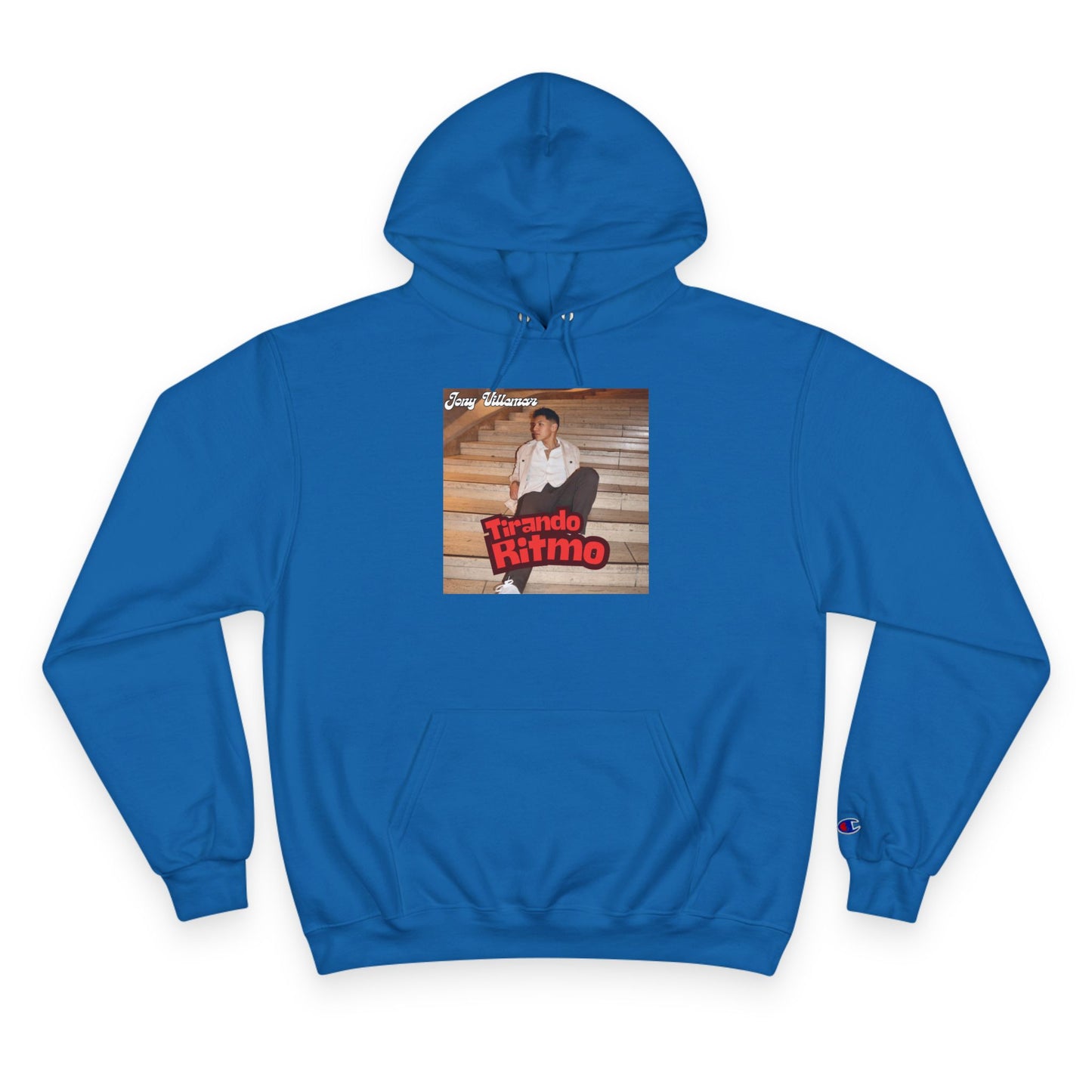 Champion Hoodie - 'Tirando Ritmo' Photo Graphic Pullover (Terry Fleece, Back Script Name)