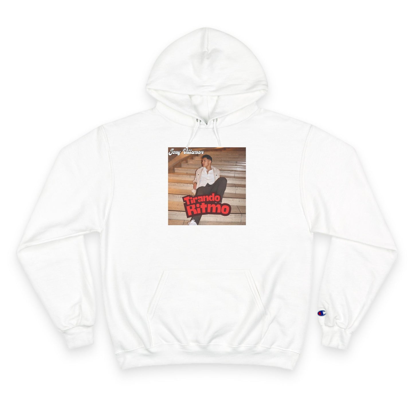 Champion Hoodie - 'Tirando Ritmo' Photo Graphic Pullover (Terry Fleece, Back Script Name)